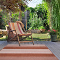 Duo Weave Tonal Stripes Rust Rug