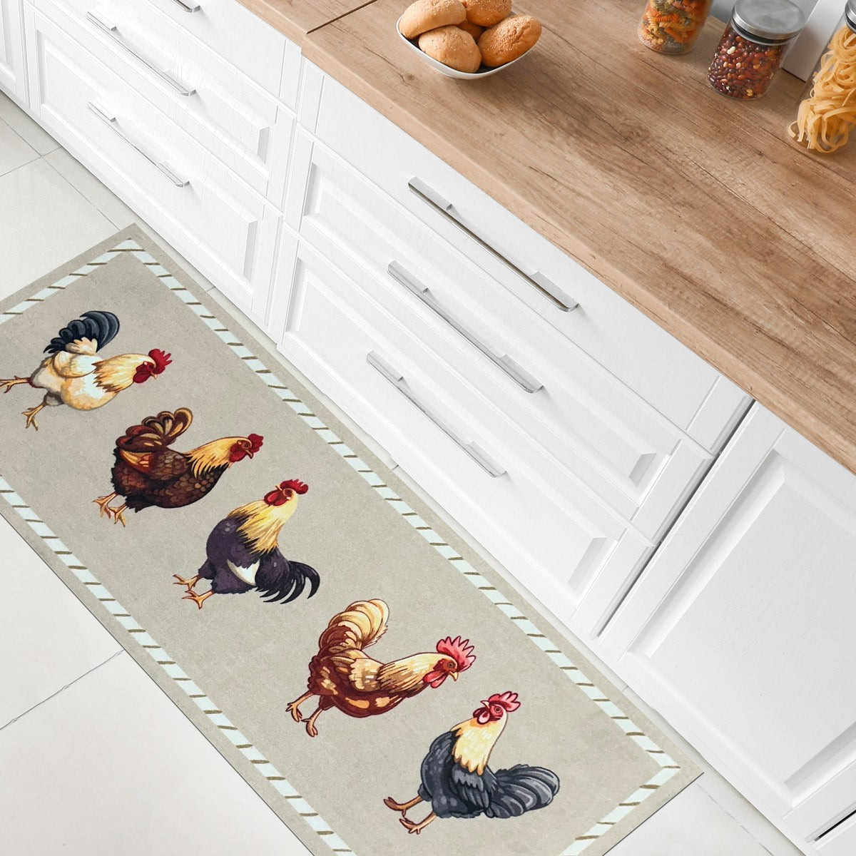Knightsbridge Chickens Beige Doormat