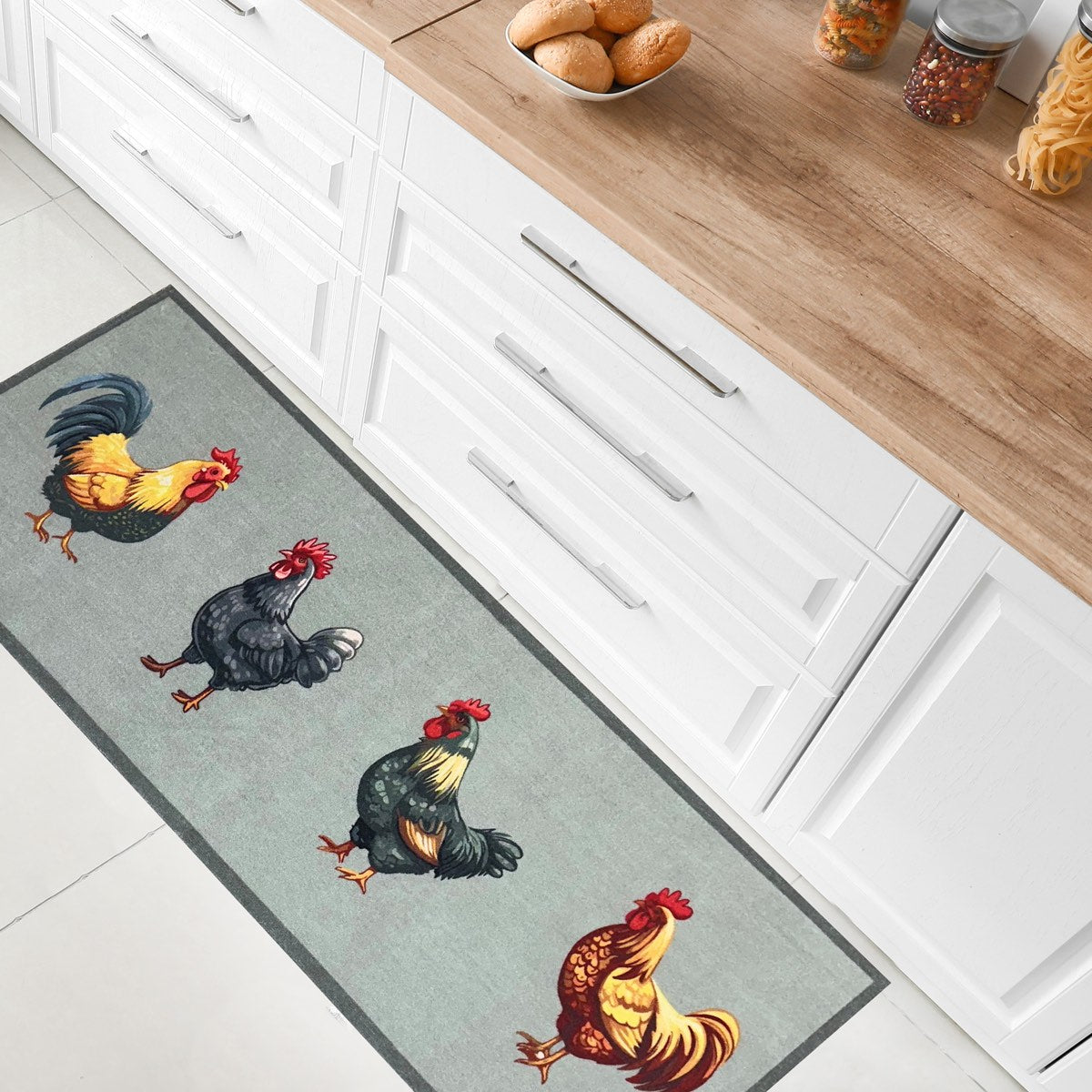 Knightsbridge Chickens Green Doormat