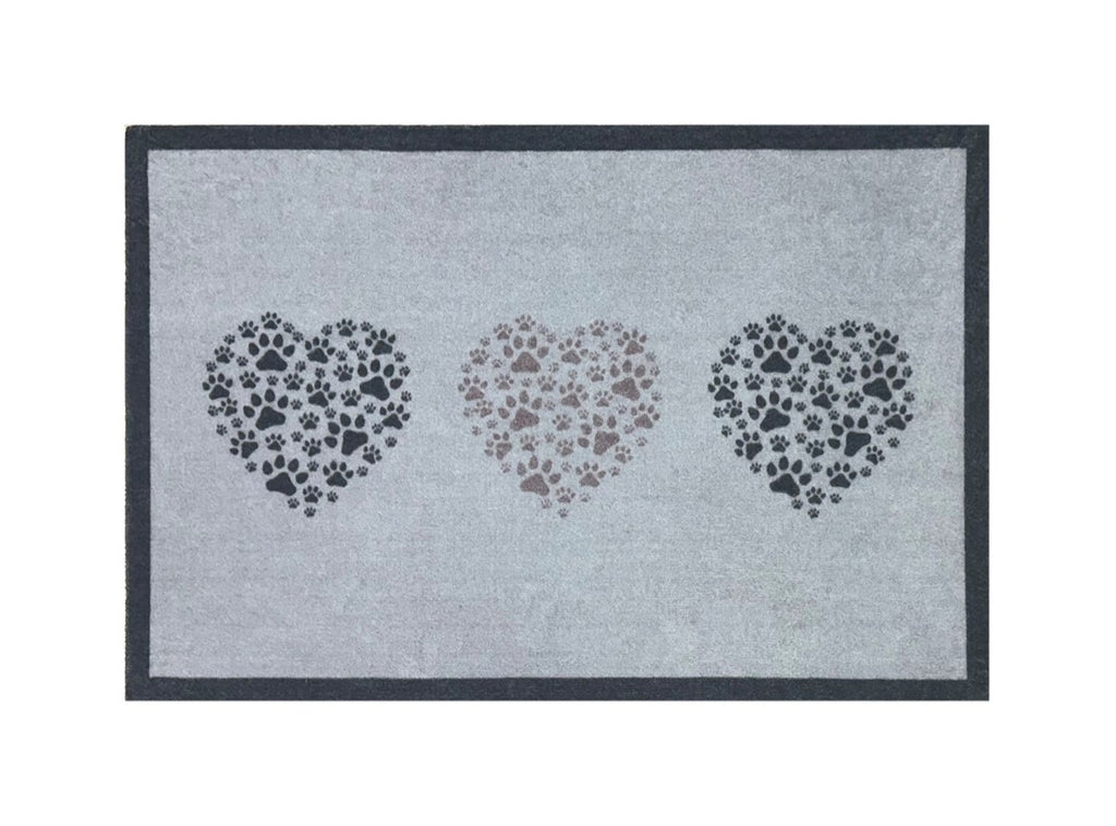 Knightsbridge Pawprint Hearts Doormat