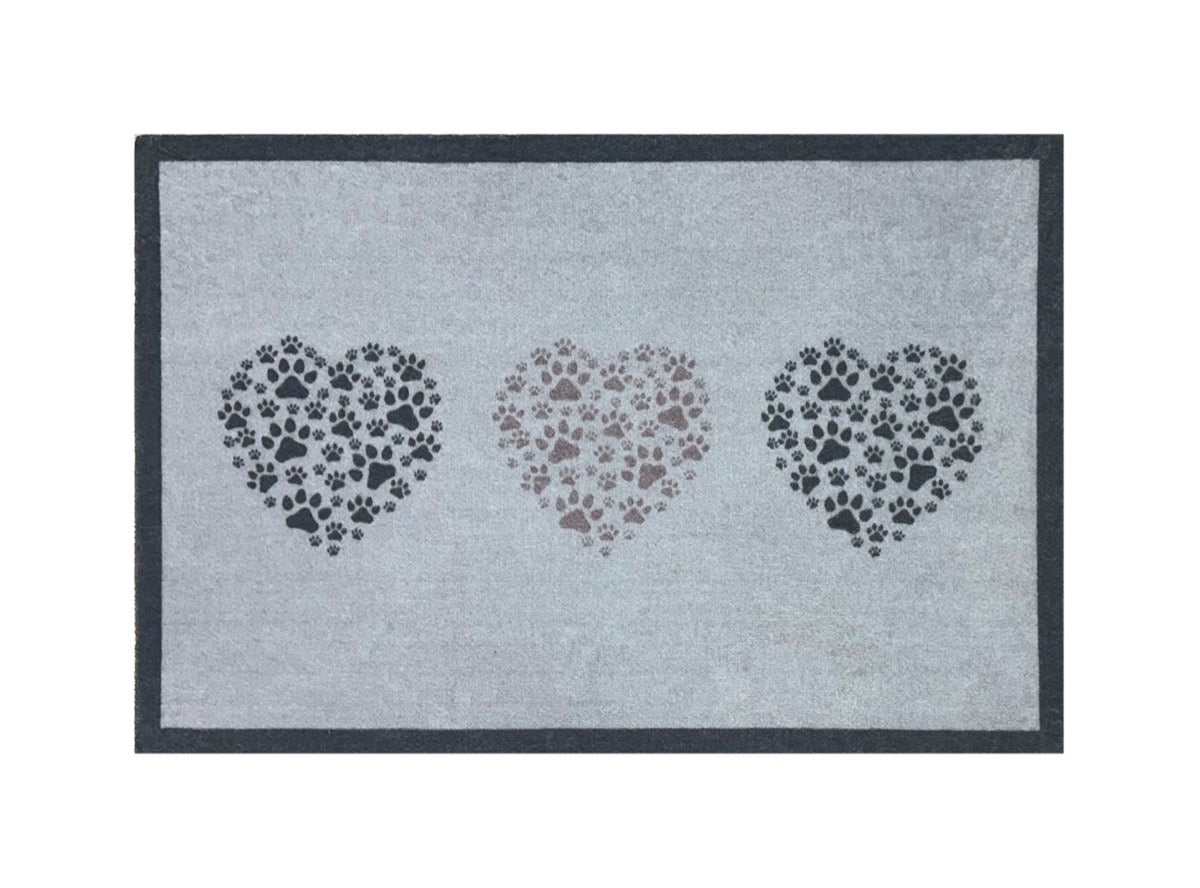 Knightsbridge Pawprint Hearts Doormat