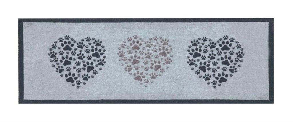 Knightsbridge Pawprint Hearts Doormat