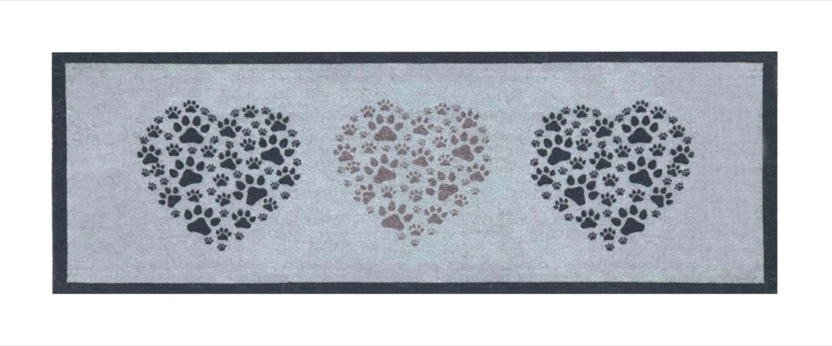Knightsbridge Pawprint Hearts Doormat