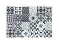 Knightsbridge Victorian Tile Black Doormat