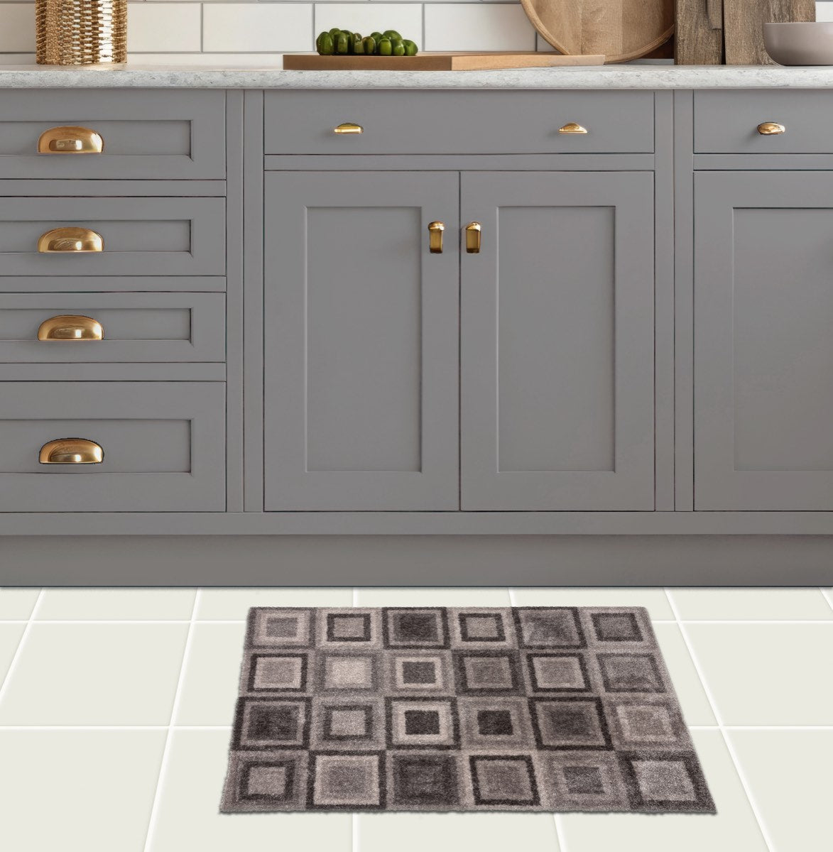 Recylon Abstract Cube Beige Doormat