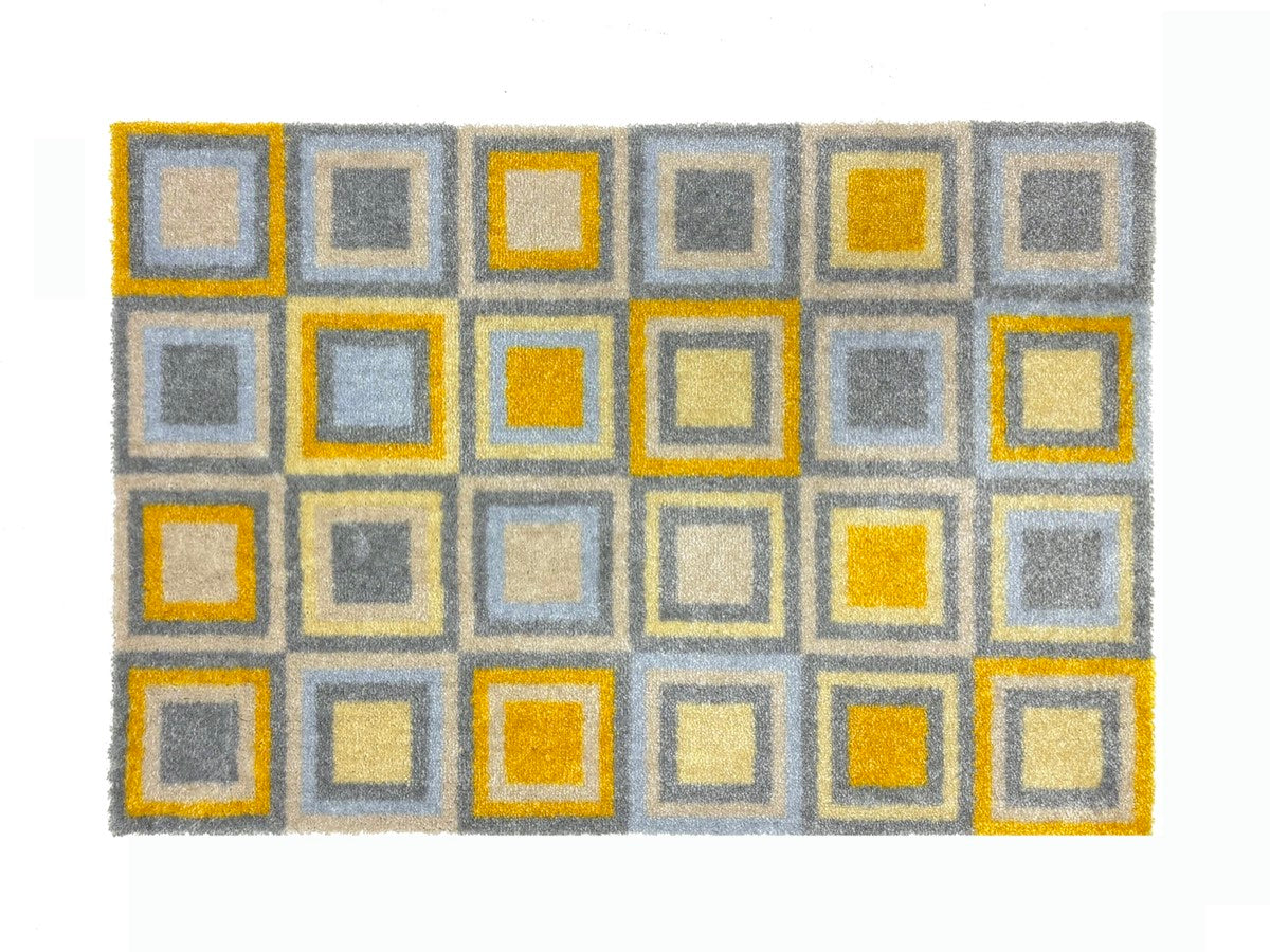 Recylon Abstract Cube Skygold Doormat
