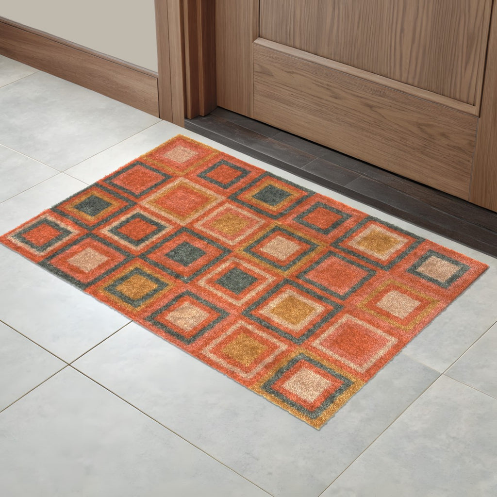 Recylon Abstract Cube Sunset Doormat