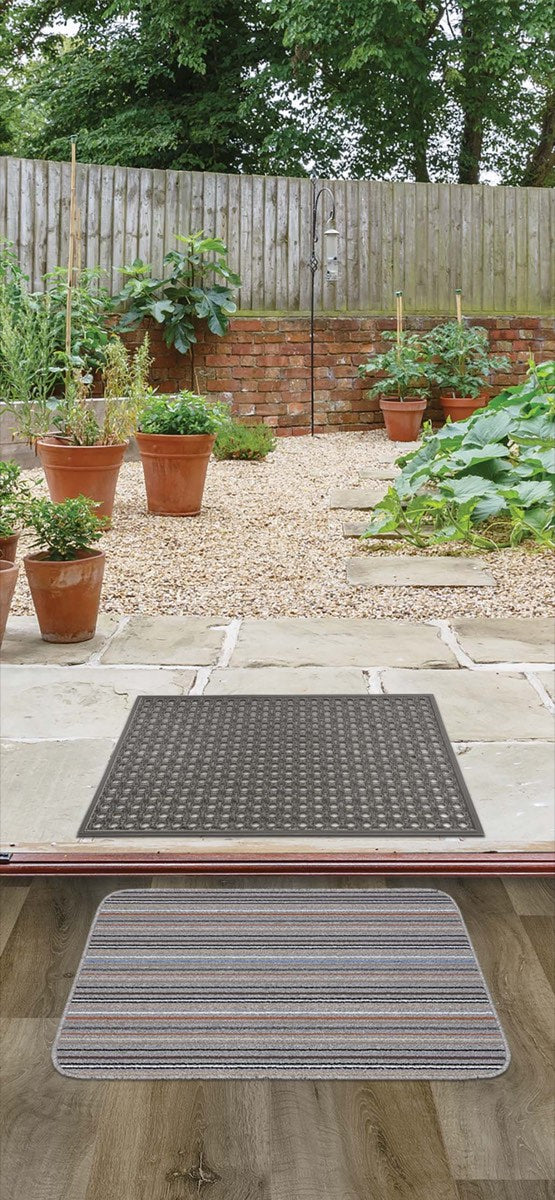 Stockholm Grey/Clay Washable Mat