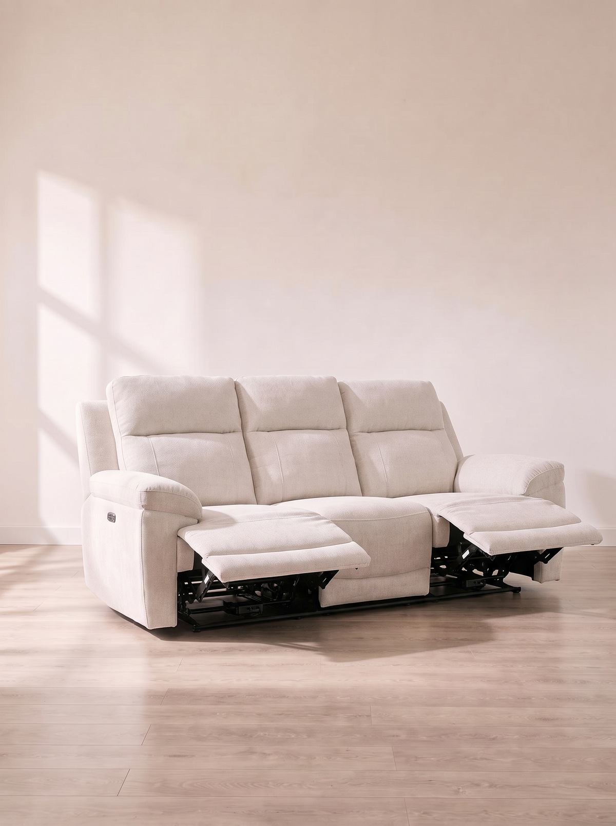 Marlow Power Recliner Suite – fully reclined with footrest raised