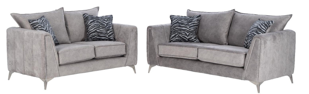 Milano 3 seater and 2 seater sofa in Dapple Silver