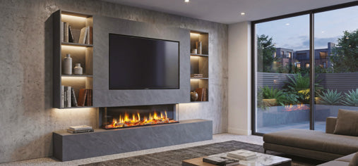 Katell Montiano media wall electric fireplace