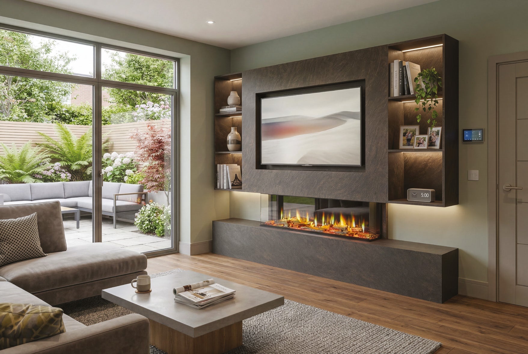 Katell Montiano media wall electric fireplace