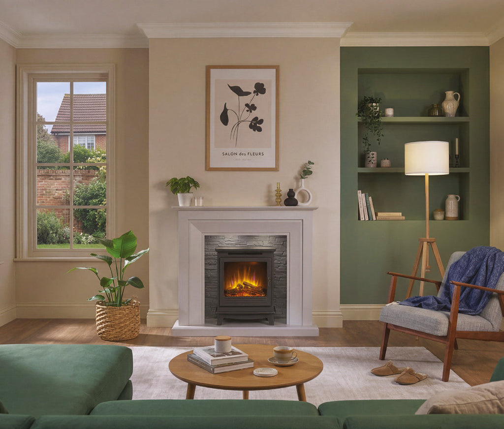 Katell Napoli stove electric fireplace suite