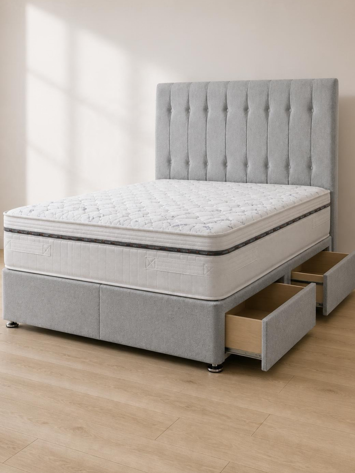 Ocean 1000 Divan Set – drawers open