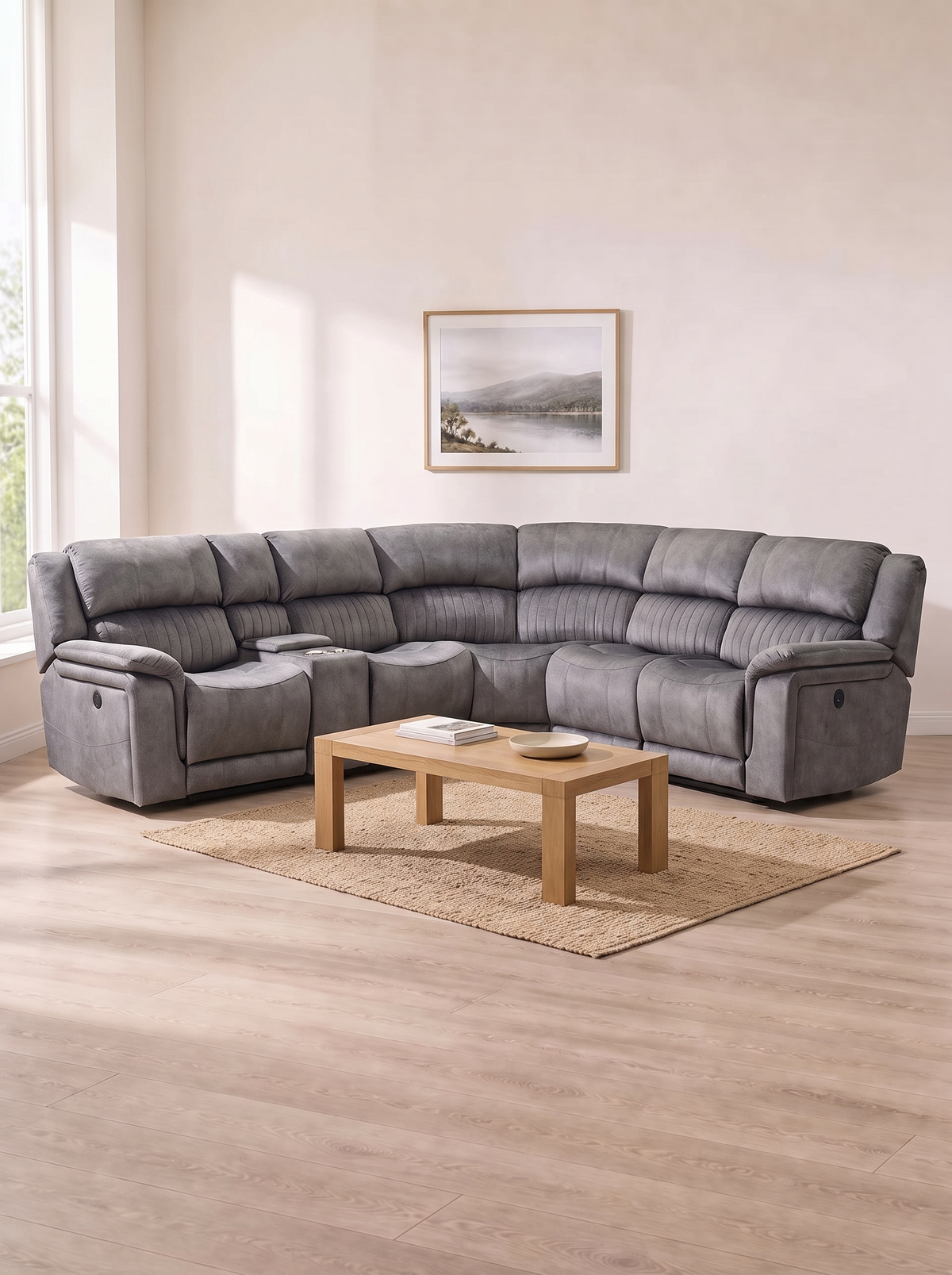 Onyx Corner Modular Recliner Suite – in a living room