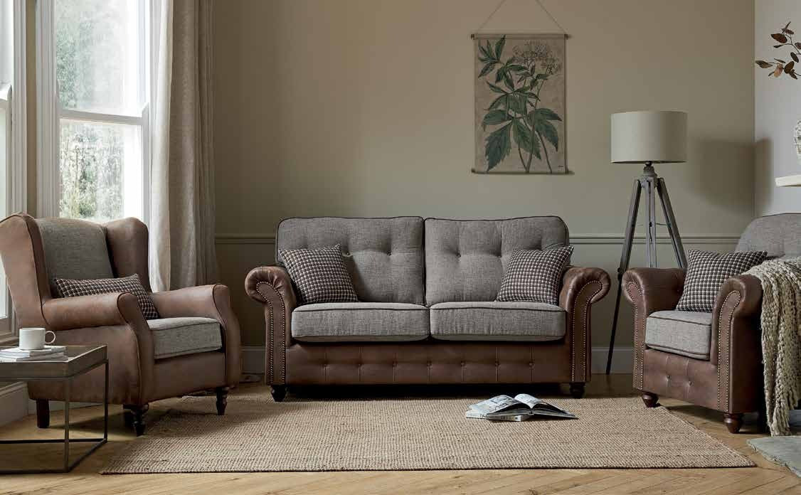 Oxford fabric sofa range with wing back chair