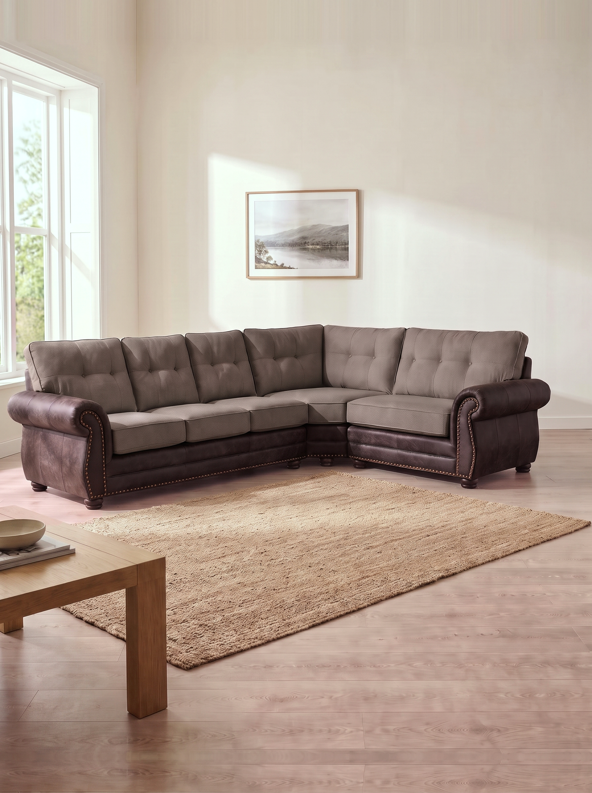 Oxford 3 Corner 1 Sofa – in a living room
