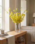 Pack of 6 x 100cm Yellow Blossom Spray Stem styled in a room