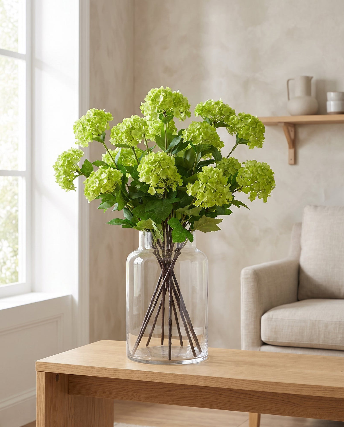 Pack of 6 x 70cm Artificial Viburnum Spray styled in a room