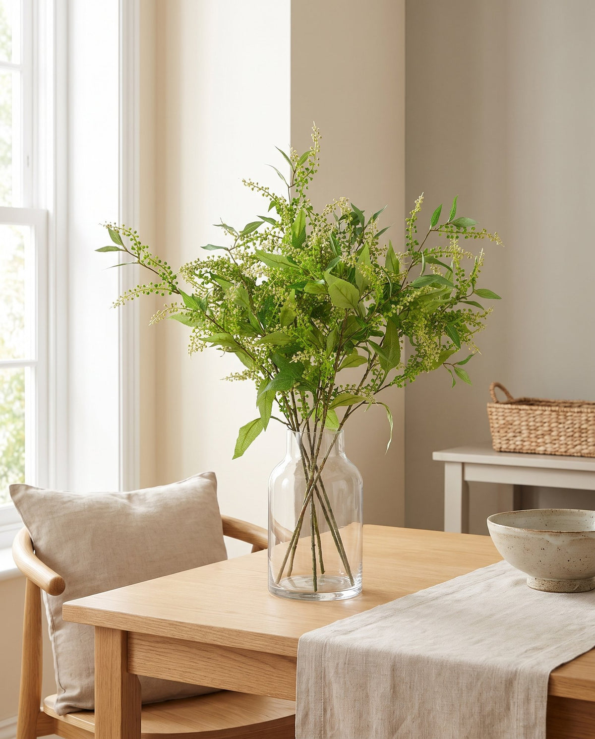 Pack of 6 x 85cm Artificial Green Foliage Spray styled in a room