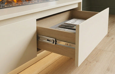 Katell Rivello media wall electric fireplace