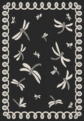 Terrace Dragonfly Black Rug