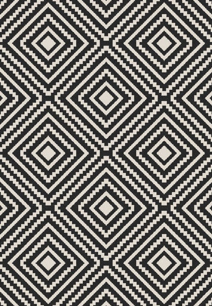 Terrace Large Diamond Black Rug