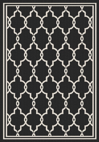 Terrace Spanish Tile Black Rug