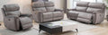 Seville fabric power recliner suite in Silver