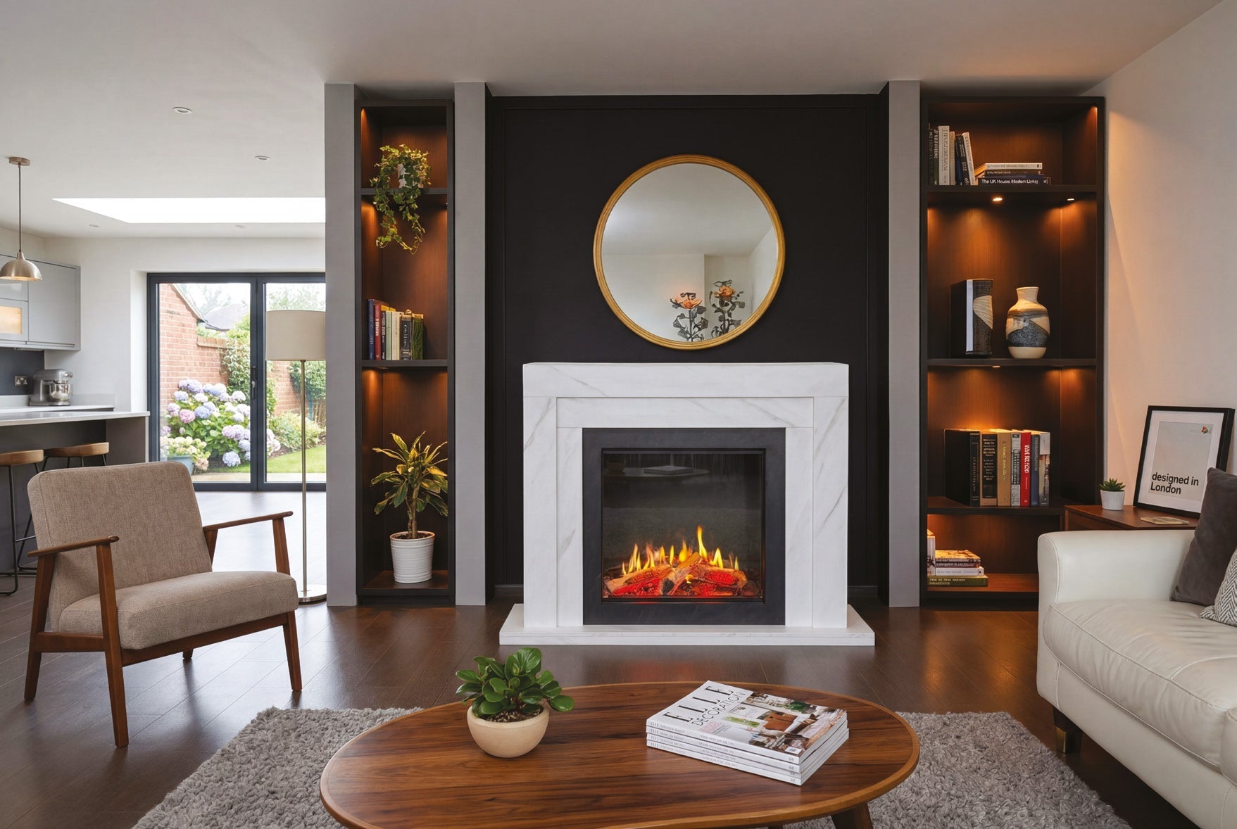 Katell Taranto electric fireplace suite