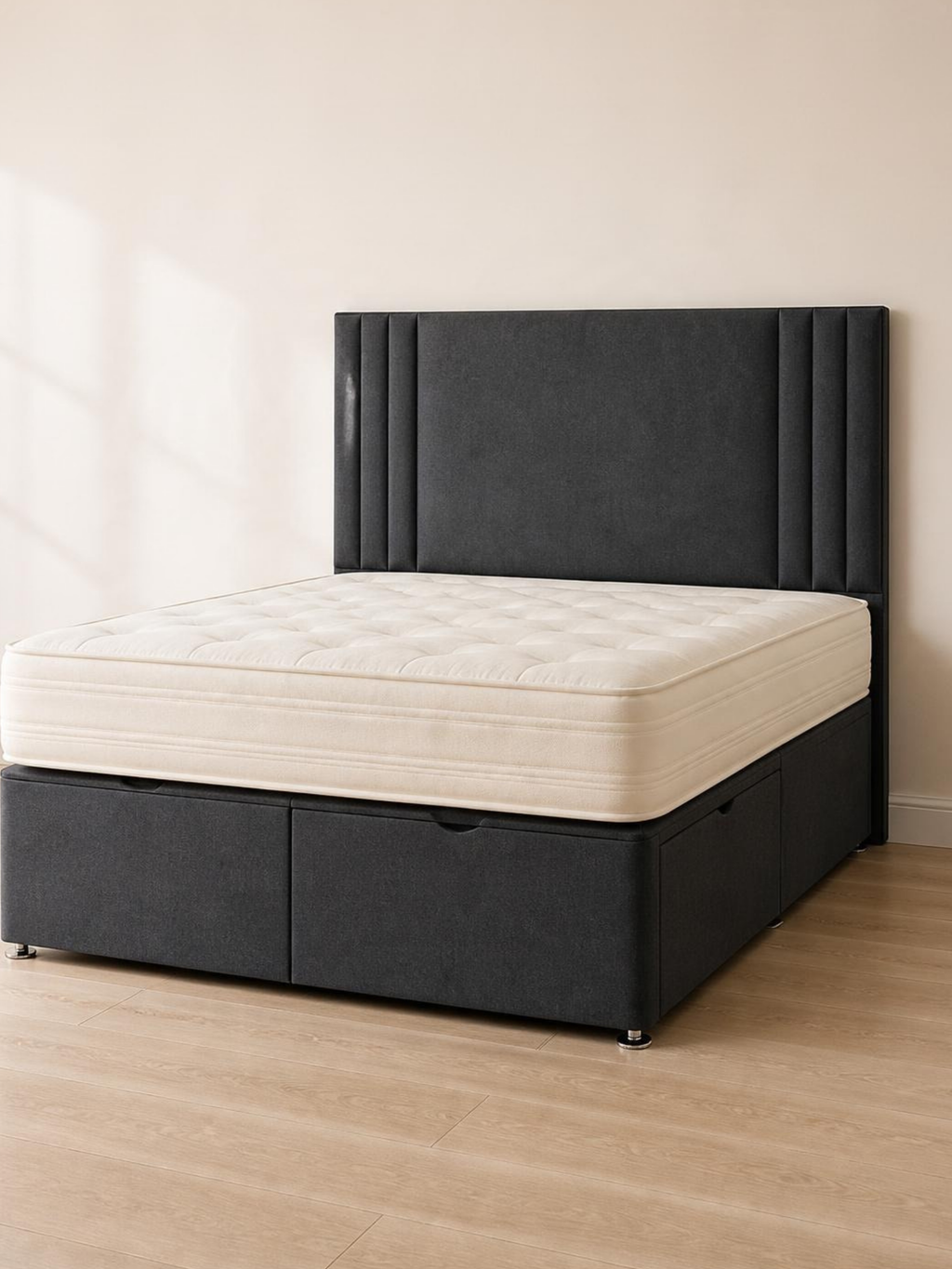 Titan 2 Drawers Divan Set & 24" HB Package Deal – hero three-quarter view