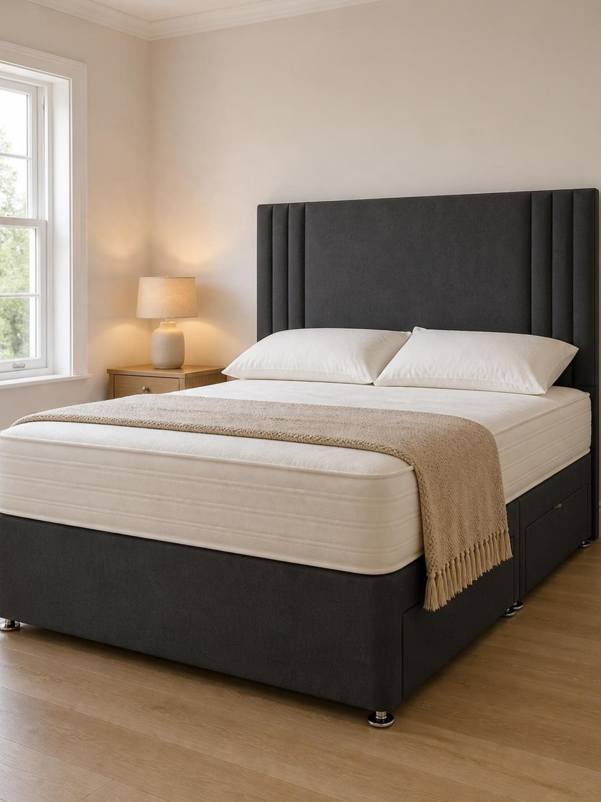 Titan 2 Drawers Divan Set & 24" HB Package Deal – in a bedroom