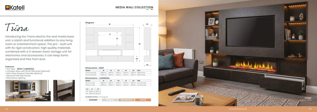 Katell Triora media wall in a room setting